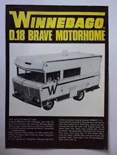 WINNEBAGO D.18 BRAVE Motorhome orig 1970s UK Mkt Sales Leaflet Brochure