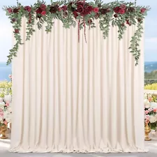 Lot 4 -8 Total Backdrop Wedding Drapes Curtains Panels w/Rod Pockets Ivory 5 x 8