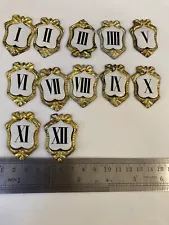 Brass Pieces And Porcelain French Clock Dial Numbers Cartouches