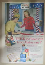 Ivory Flakes Soap Ad: Twice The Wear With Ivory ! from 1945 Size: 11 x 15 inch