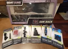 GoatGun Miniature Diecast Lot: Gun Rack, Mag, Bullets, Scope, Stock, Forgrip