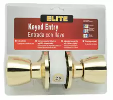 Keyed Entry Door Lock Polished Brass