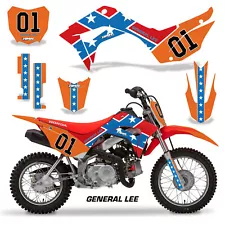 Dirt Bike Decal Graphic Kit + NP's For Honda CRF110 F 2013-2018 GENERAL LEE