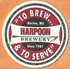 Harpoon Brewery To Brew & To Serve Beer Coaster Brewed In Boston MA