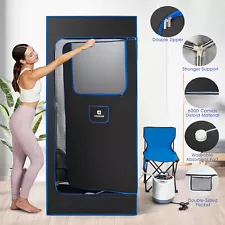 600D Canvas Full Size Personal Steam Sauna 71in High Sauna Box 1500W 4L w/Remote