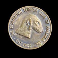 Sterling Silver Bedlington Terrier Club Of America Inc 1932 Pin back Coin Antaya