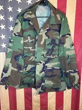 Large Long - USMC Marine Corps Woodland Camo BDU Top Coat 8611