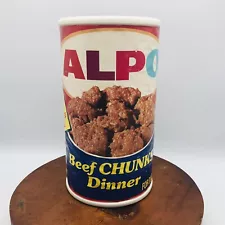 Vtg ALPO Beef Chunks Dog Food For Dogs Plastic Bank Advertisement 9.5" Promo