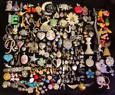 VINTAGE NOW ESTATE LOT OF 235 PENDANTS, CHARMS JEWELRY FINDINGS FOR CRAFTING