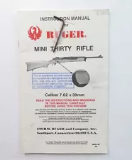 1987 Instruction Manual for Ruger Mini Thirty Rifle. Caliber 7.62 x 39mm