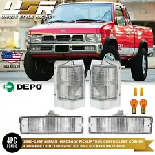 DEPO Clear Corner + Bumper Signal Light For 1990-1997 Nissan Hardbody Pickup