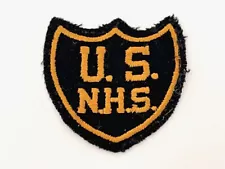 Vintage Military Patch U.S.N.H.S shield felt 1930s or 1940s Rare SALE