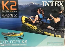 Intex Explorer K2 2 Person Inflatable Kayak Aluminum Oars included (68307EP)