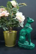 Malachite Bastet cat, Goddess Bastet Egyptian Cat. Egyptian cat statue for sale,