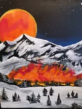 Sunset Volcano Eruption Painting # 297 ( ON SALE FOR LIMITED TIME WAS $50)