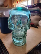 Glass Skull Clear Blue Life Size Mannequin Skeleton Head Hats Decor