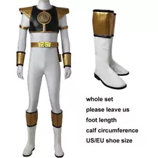 White Ranger Tommy Oliver Dino Rangers Uniform Breastplate Suit Cosplay Costume