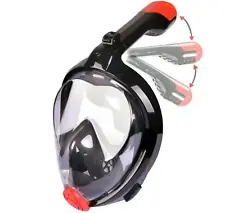 Full Face Snorkel Anti-Fog Anti-Leak 180° View Dry Top