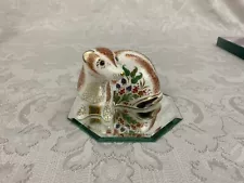 Royal Crown Derby Paperweight Southwell Stoat Weasel Figurine Gold Plug