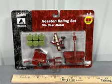 Vintage HESSTON Baling Set 1:64 Rake Fork lIft Baler Windrower Ertl NEW 2002