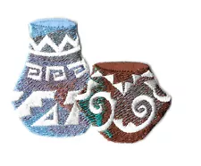 Clay Pottery - Jar - Southwest Design - Southwestern - Embroidered Iron On Patch