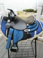 12'' Childs Blue The American #282 Western pony saddle by american saddlery