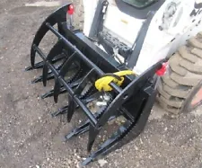 NEW USA 68 SKID STEER LOADER/TRACTOR BRUSH ROOT RAKE CLAMSHELL GRAPPLE bobcat 66