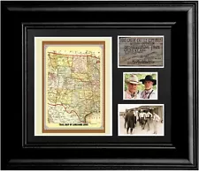 Lonesome Dove Photo Collage with Trail Map To Montana 16 x 20 Framed Print