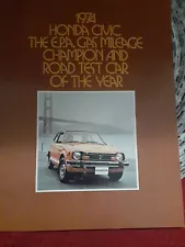 1974 Honda Civic Vintage Original Car Sales Brochure Catalog