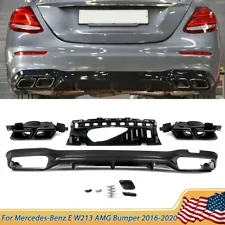 E63 AMG Style Rear Diffuser Exhaust Tips For Mercedes E Class W213 AMG Bumper (For: More than one vehicle)