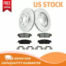 4pc Rear Drilled Rotors Brake Pads for Chevy Silverado GMC Sierra 1500 Escalade