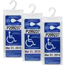 3 x Handicap Placard Holder Disabled Parking Permit Protector Mirror Tag Sleeve