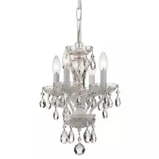 4-light Wet White/ Made with Swarovski Strass Crystal Mini Chandelier Wet White