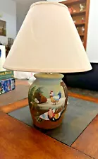 Chicken Coop Hen House Farm Country Table Lamp Hand painted with shade - tested