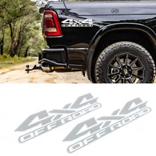 2x Matte Silver 4X4 Off Road Truck Side Bed Sticker For Dodge Ram 1500 2500 (For: Dodge Ram 2500)