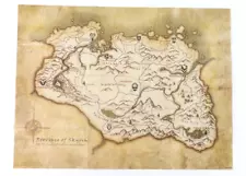 The Elder Scrolls V: Skyrim Map Poster Free Shipping