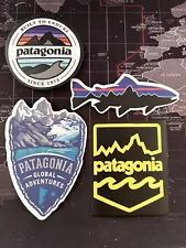 Qty: 4 Patagonia Stickers, New! Free Shipping In US. Great Decals Pack!