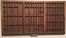 Large Antique Printer's Cabinet Drawer Hanging Curio Wall Shelf 89 Compartments