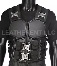 Men's Blade Wesley Snipes Costume Cosplay Formal Real Leather Vest SAME BUCKLES