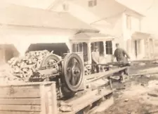 Steam Powered Wood Splitter Smiths Basin New York DPO Real Photo Postcard