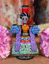 Sm Tree of Life Frida Kahlo Candelabra Day of the Dead Handmade Clay Mexico Folk