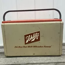 Schlitz Vintage Cronstroms Metal Cooler Beer That Made Milwaukee Famous Clean!