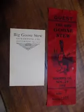 1910 & 1912 BIG GOOSE STEW - SACRAMENTO, CAL. - 1910 Ribbon & 1912 Song List