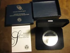 2020 W U.S. MINT PROOF AMERICAN SILVER EAGLE BOXES CERT AND CAPSULE. *NO COIN*