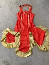 Red / Gold Latex Flamenco Dress