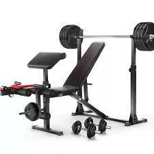 900lbs Adjustable Olympic Weight Bench Set Full-Body Workout Heavy Duty Home^^ð¥