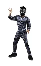 Jazwares Marvel Avengers Boys Black Panther Light Up Muscle Costume Small 4-7