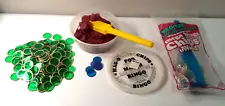 Vtg Magnetic Bingo Chips Red Green Blue 2 Wands Mag-O Bingo Chips with Container