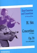 EASY CONCERTOS AND CONCERTINOS FOR VIOLIN AND PIANO By Hans Sitt **BRAND NEW**