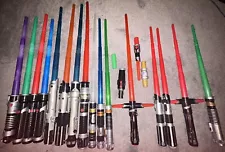 Star Wars Mixed Lot Of 16 Lightsabers Used Condition 1999-2015 (W/Accessories)